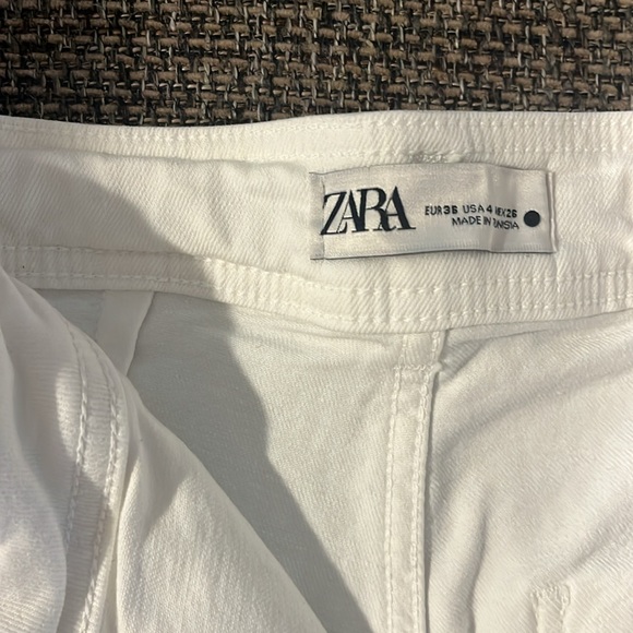 Zara white denim mariner wide leg jeans size 4 - Picture 3 of 4